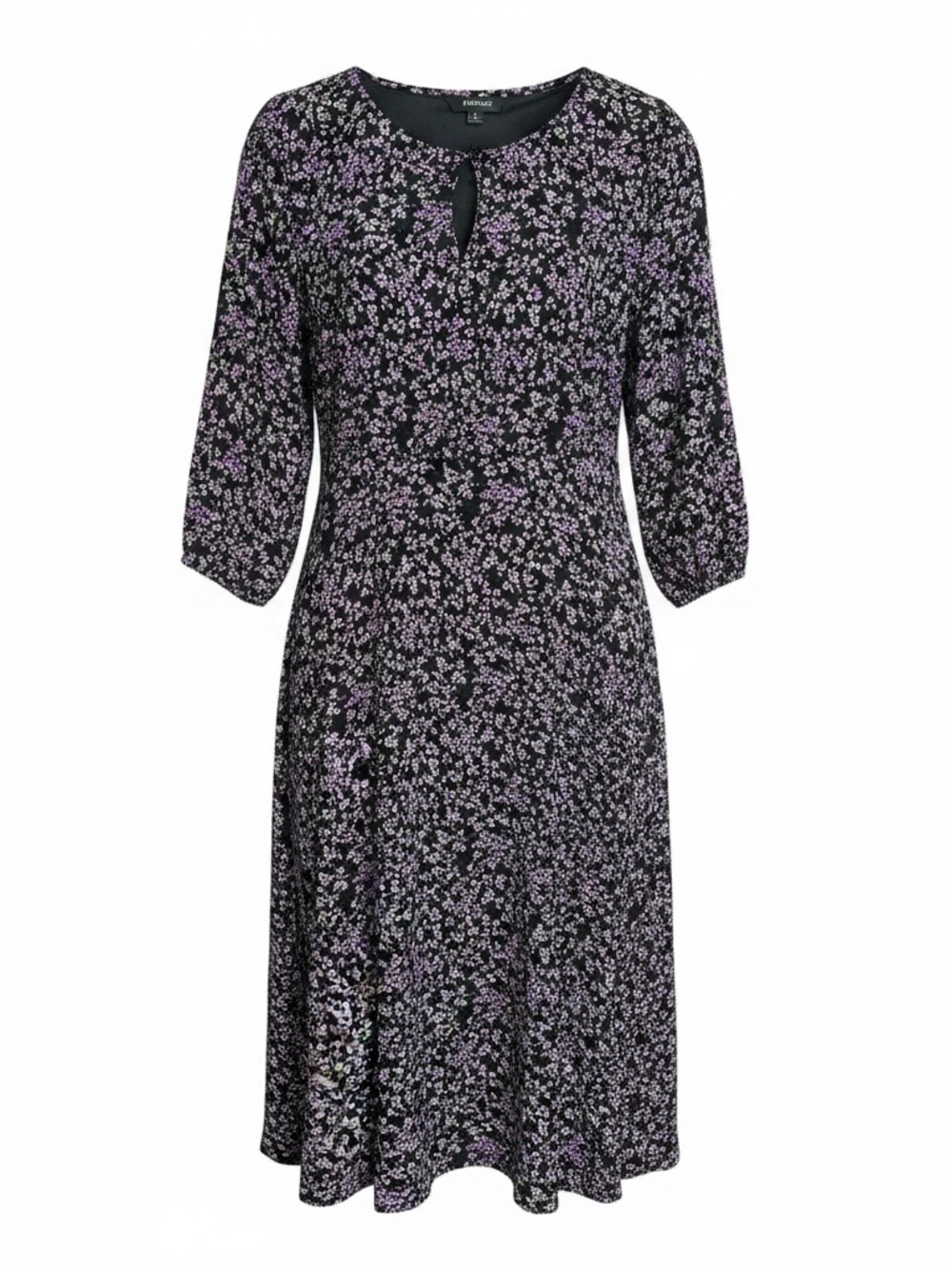 Torrid Size 2 Black & purple floral polyester midi dress